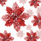 Flores Poinsettia Artificiales Wironlst - 16 Pcs Decoración Navideña