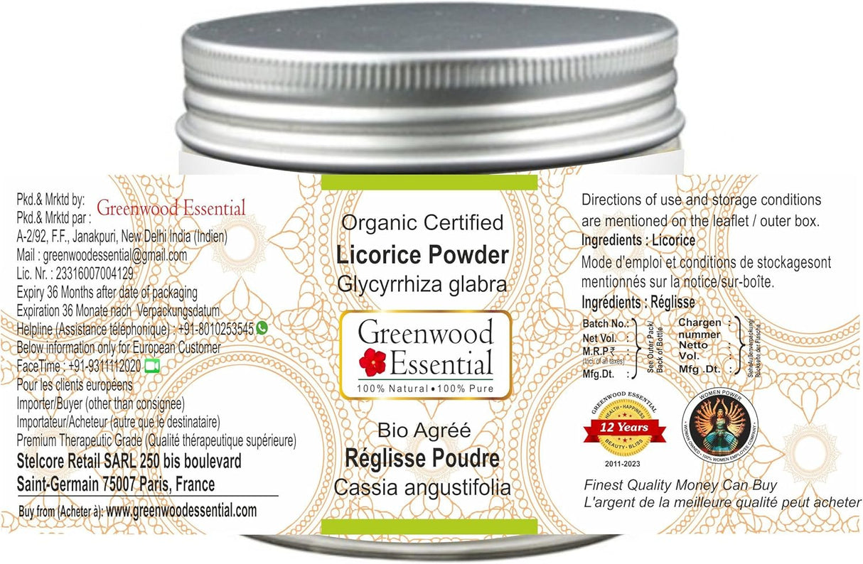 Polvo de Regaliz Orgánico 100g - 100% Natural Terapéutico
