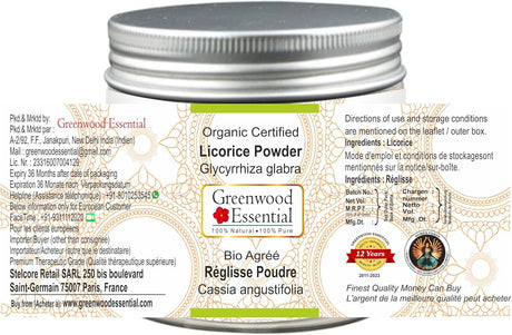 Polvo de Regaliz Orgánico 100g - 100% Natural Terapéutico