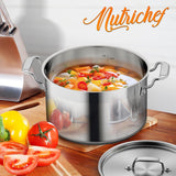 Olla de acero inoxidable de 5 cuartos NUTRICHEF NCSPT5Q