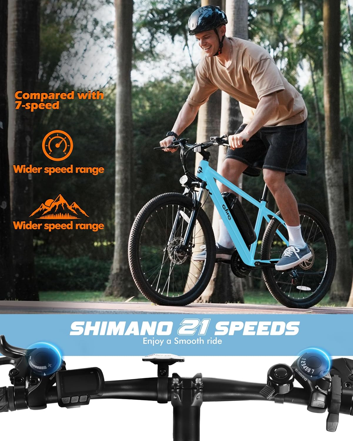 Bicicleta Eléctrica Racer 21 Velocidades 750W MTN 375Wh E-MTB