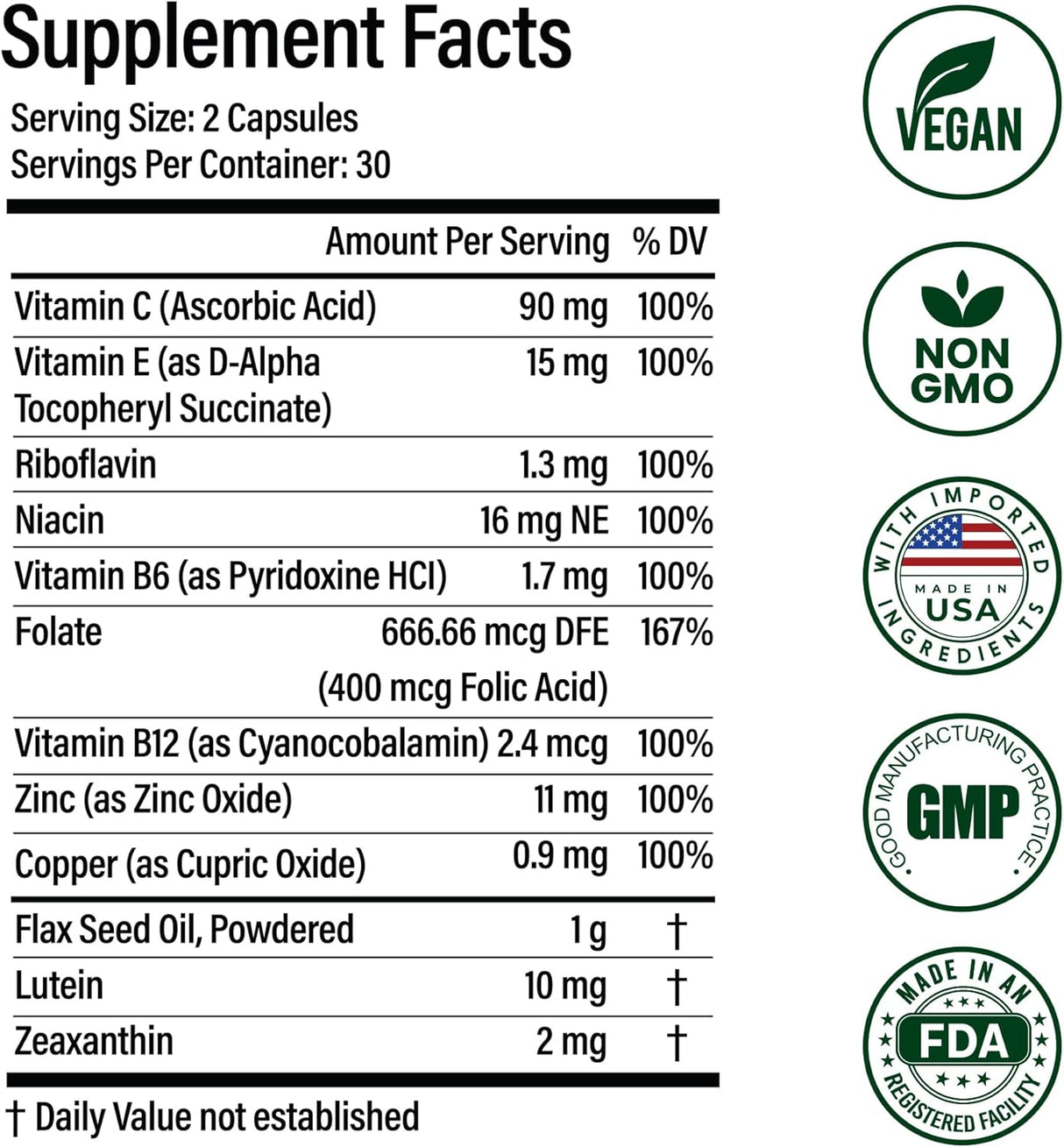 Suplemento vitamínico y mineral con luteína  omega-3 60 cáp