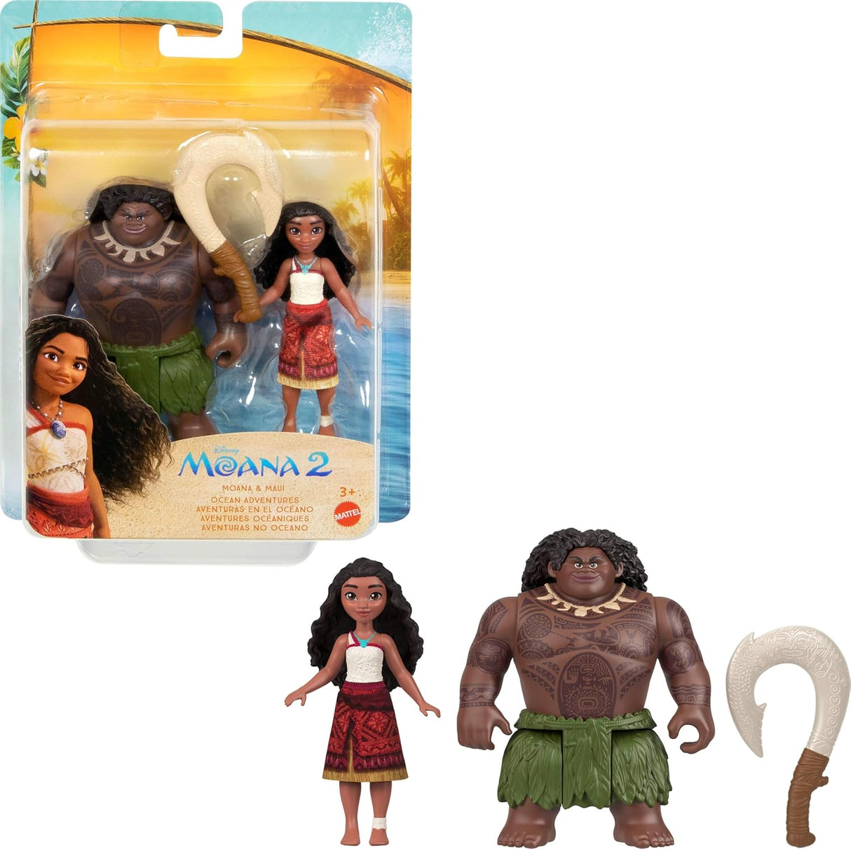 Juguetes Moana y Maui Mattel, Aventuras en el Océano 2 Pack