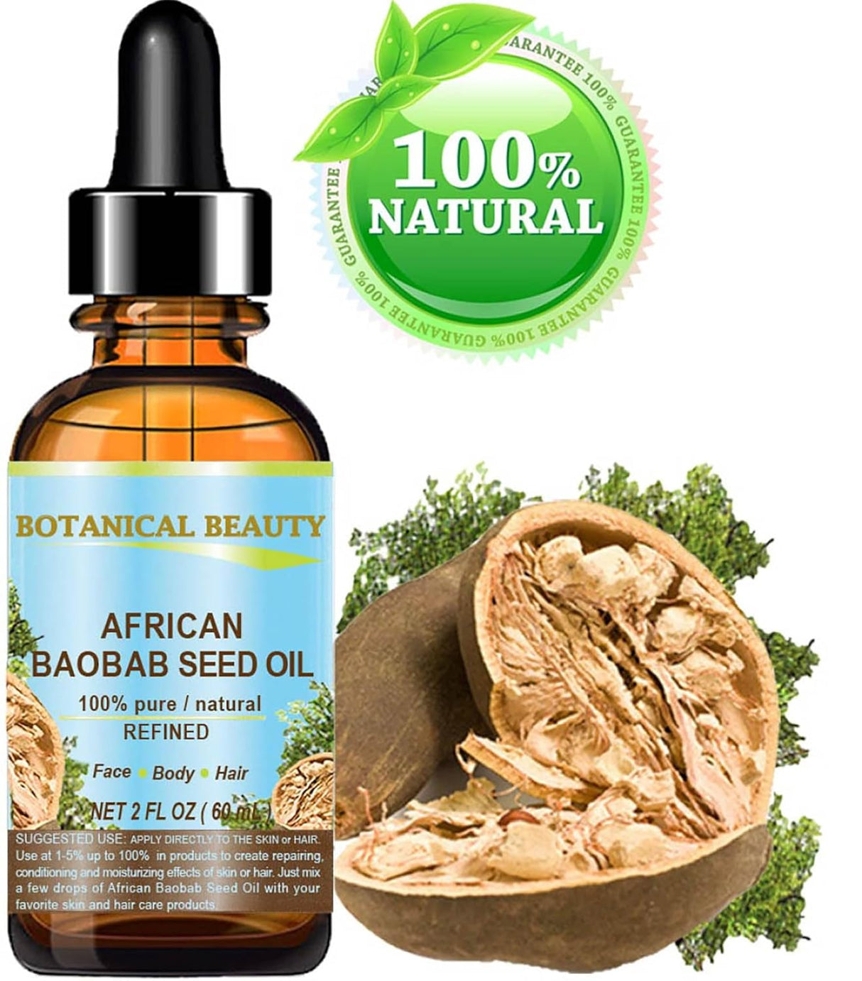 Aceite de Semilla de Baobab Africano 100% Puro Natural Refinado