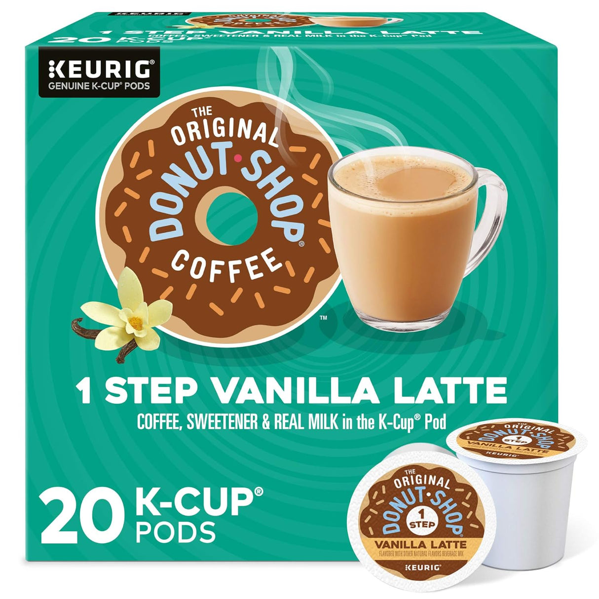 Café Latte Vainilla Original Donut Shop, K-Cup 20 Cuentas