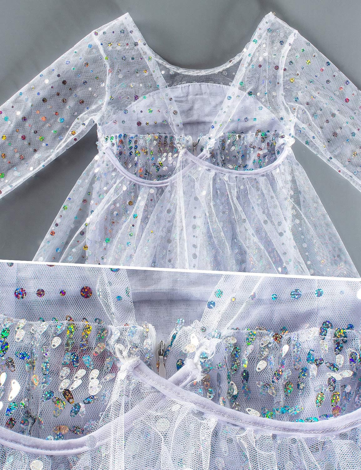 Disfraz de princesa con capa larga brillante para niñas 2-3t