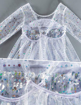 Disfraz de princesa con capa larga brillante para niñas 2-3t