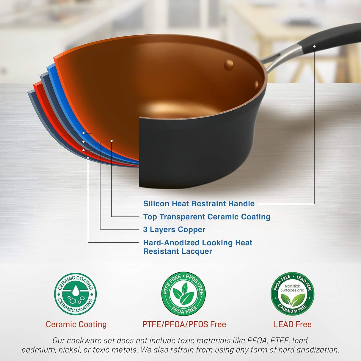 Juegos de Ollas de cocina de lujo NUTRICHEF NCCWALN14.5