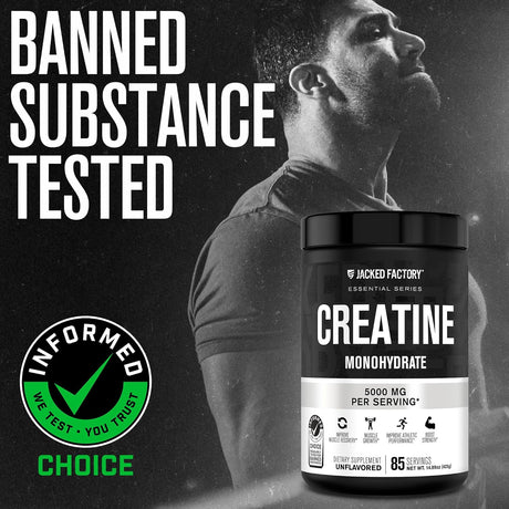 Creatina Monohidratada 425g Jacked Factory - Energía y Fuerza