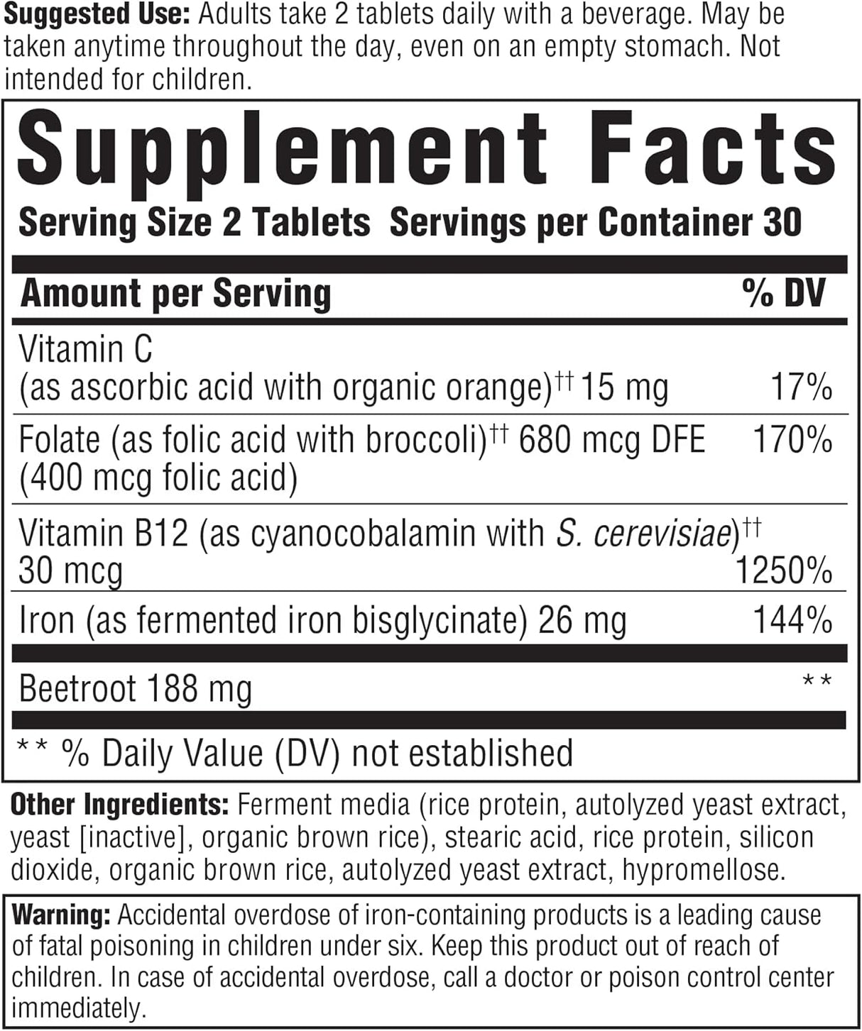 Suplementos Alimenticios de hierro para aumentar los niveles