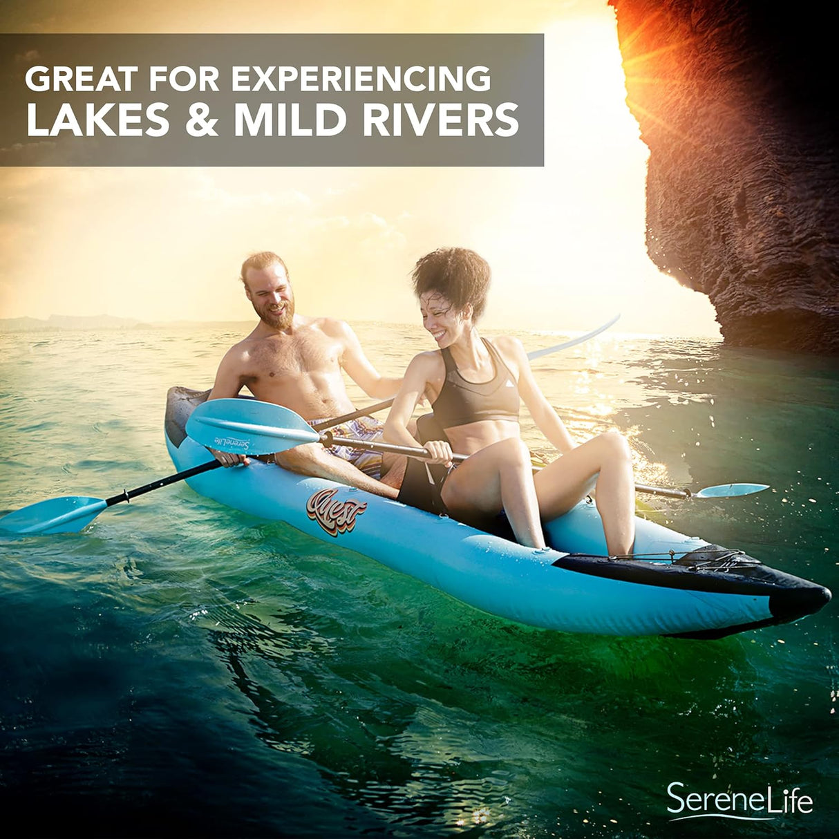 Kayak inflable para 2 personas ‎SERENELIFE SLKYK50AQA