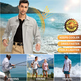 Anteef Camisas para hombre manga larga protección UV