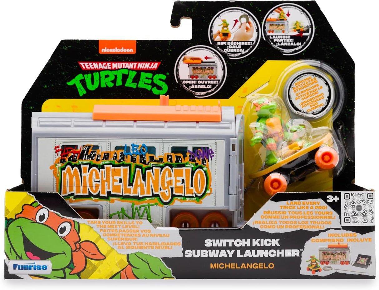 Figura de acción Michelangelo TMNT 5 con lanzador Subway