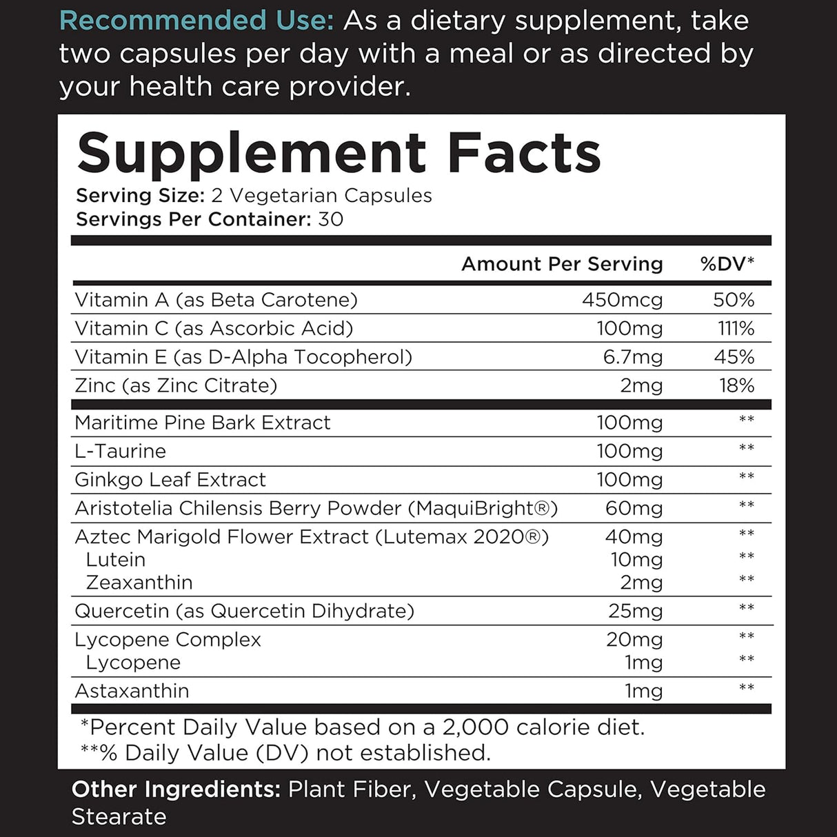 Suplemento Apoyo ocular vitamina ocular luteína con ginkgo