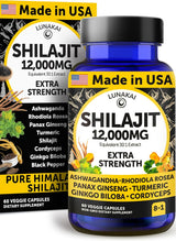 Cápsulas Shilajit Lunakai 12000mg con Ashwagandha y más