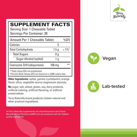 Terry Naturally CoQ10 Bocados - Energía Celular y Envejecimiento - 30 unidades