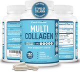 Collagen Multi Peptides Pills, belleza y salud, 120 cápsulas