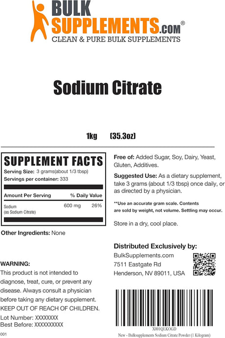 Suplementos Polvo de citrato de sodio Sal agria para cocinar