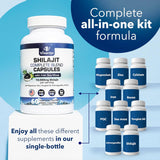 Shilajit Puro Himalaya para hombres y mujeres, 60 cápsulas