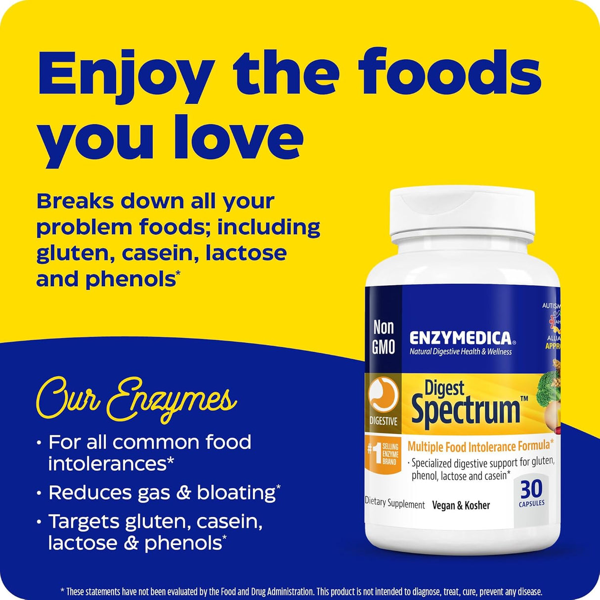 Suplemento Enzymedica Digest Spectrum  vegano digestivo