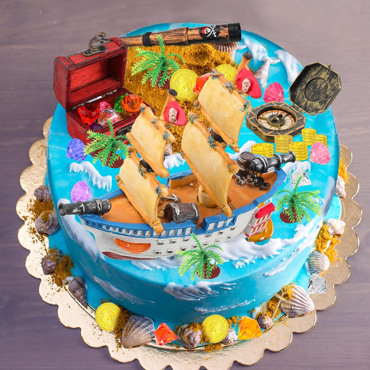 32 Pzs Decoración Barco Pirata Fiesta Cumpleaños