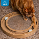 Rascador para gatos con bolas giratorias interactivas
