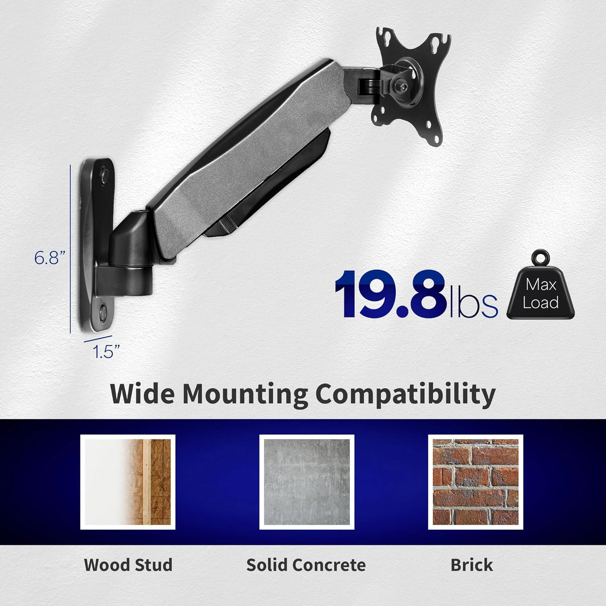 Soporte de Pared Ajustable VIVO, Articulado, 17-27, MOUNT-V001A