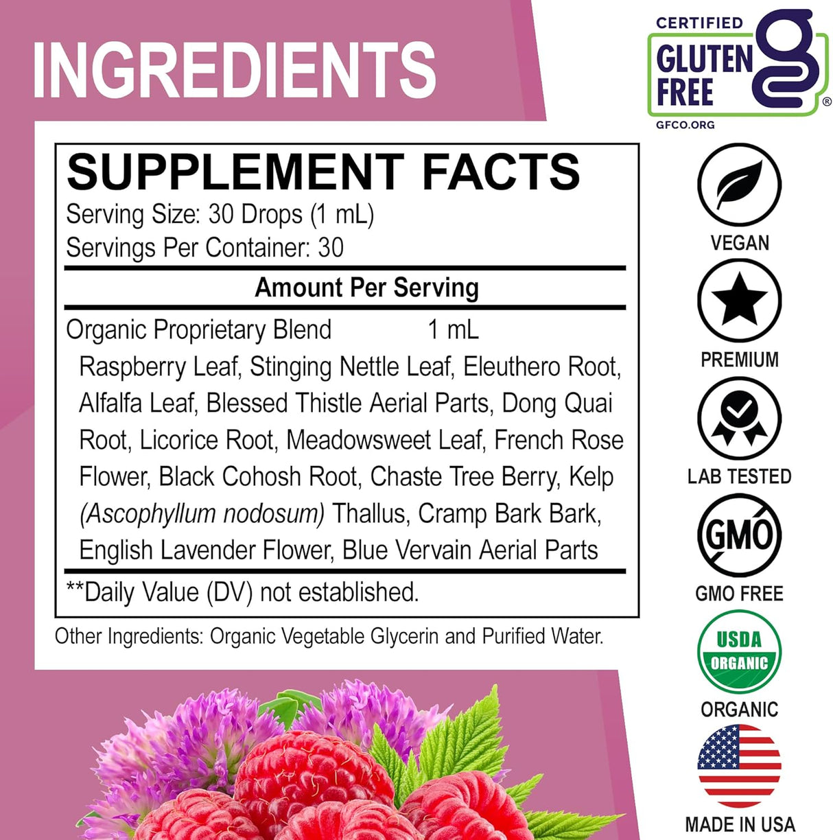 Suplemento orgánico de equilibrio hormonal y alivio PMS, 1 oz