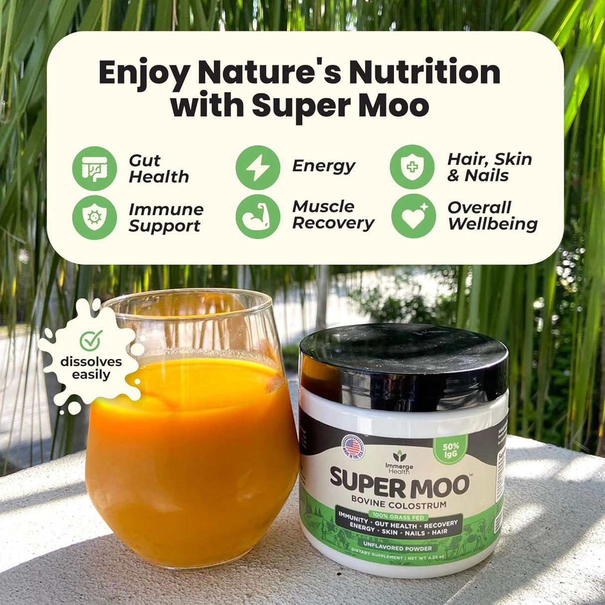 Polvo de Calostro de Vacas Alimentadas con Pasto Super MOO