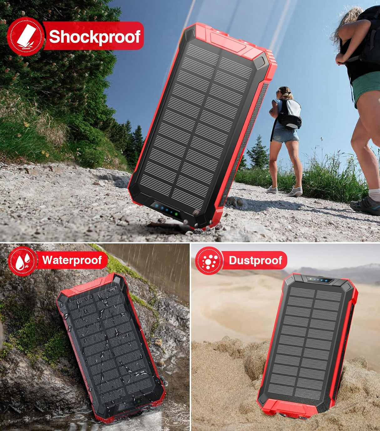 Power Bank GOODaaa 36000mAh Carga Inalámbrica y Solar