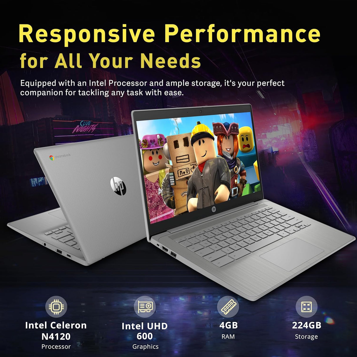 Laptop HP Chromebook 14, Intel Celeron N4120, 4GB RAM
