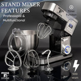 Batidora eléctrica Moss & Stone, 5.5L, 6 velocidades, LCD