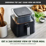 Freidora de aire 7QT GreenPan, Ventana clara, 13 programas