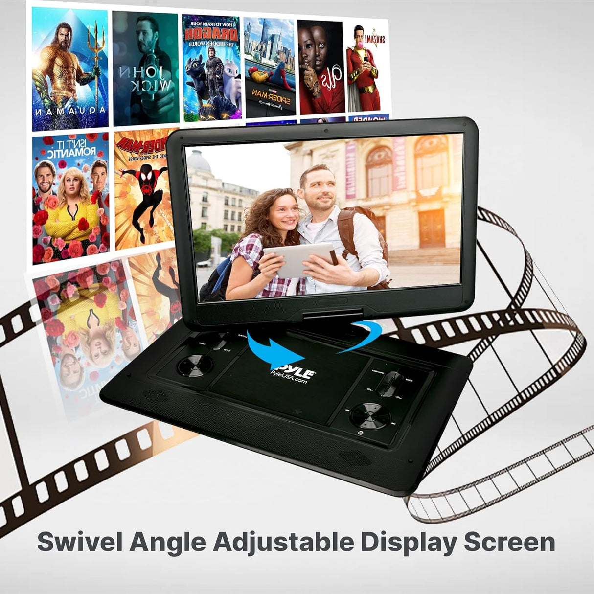 Reproductor portátil de CD/DVD Pyle 17.9 HD, batería recargable