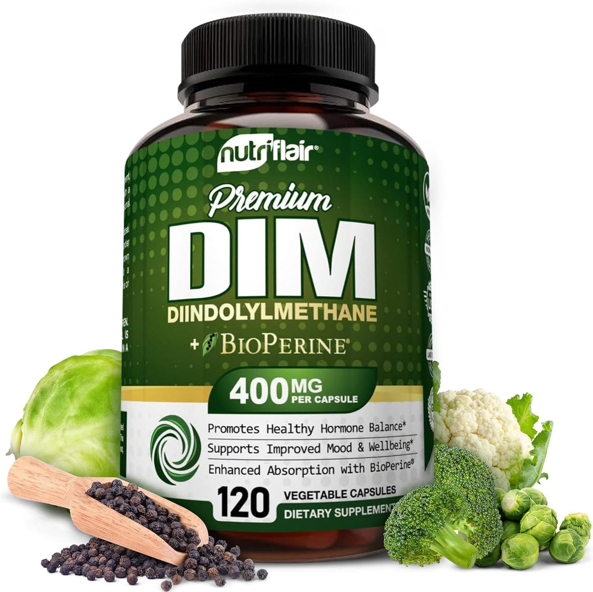 Suplemento 400 mg con bioperina 120 cápsulas NutriFlair