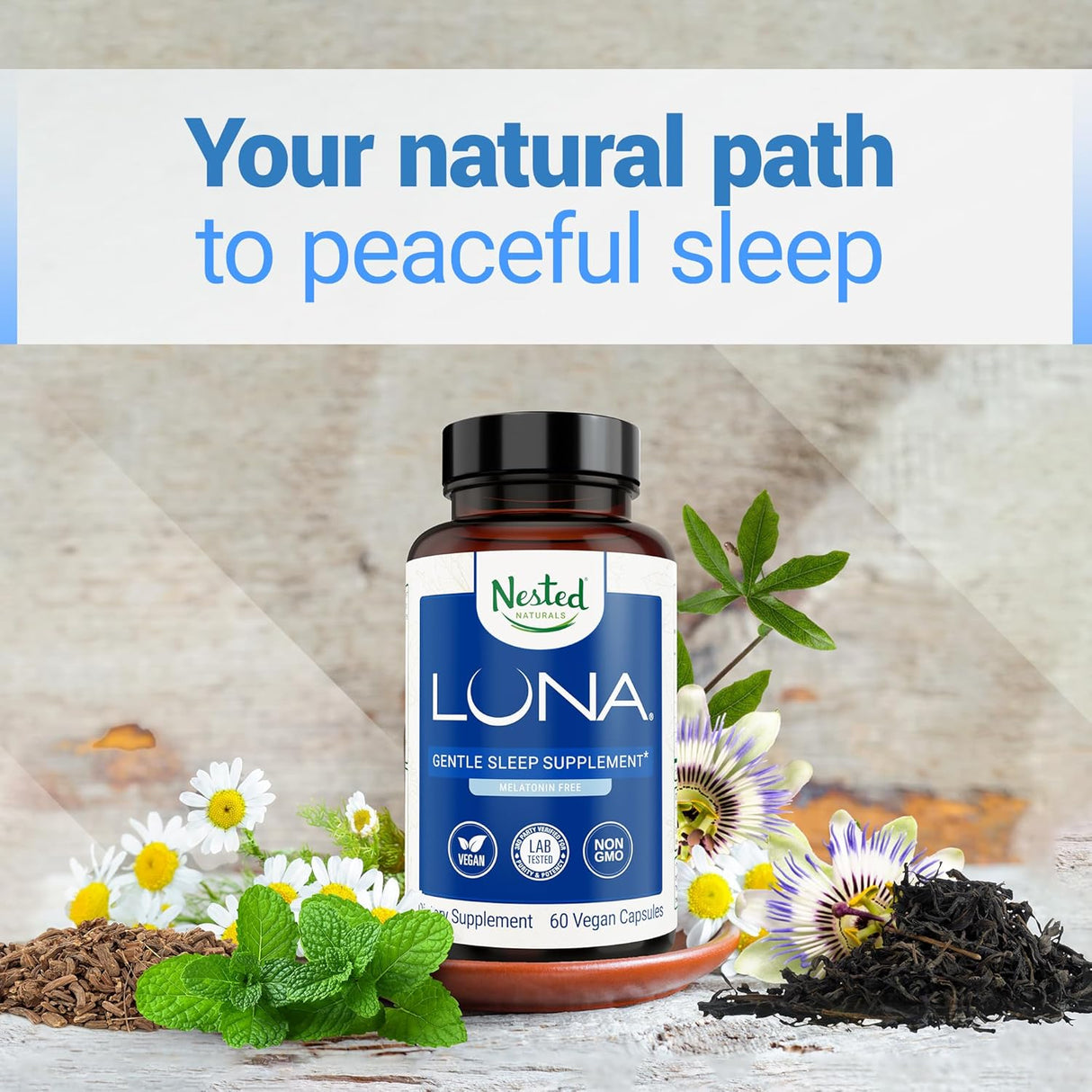 Suplemento Herbal para Dormir Raíz de Valeriana con Manzanilla