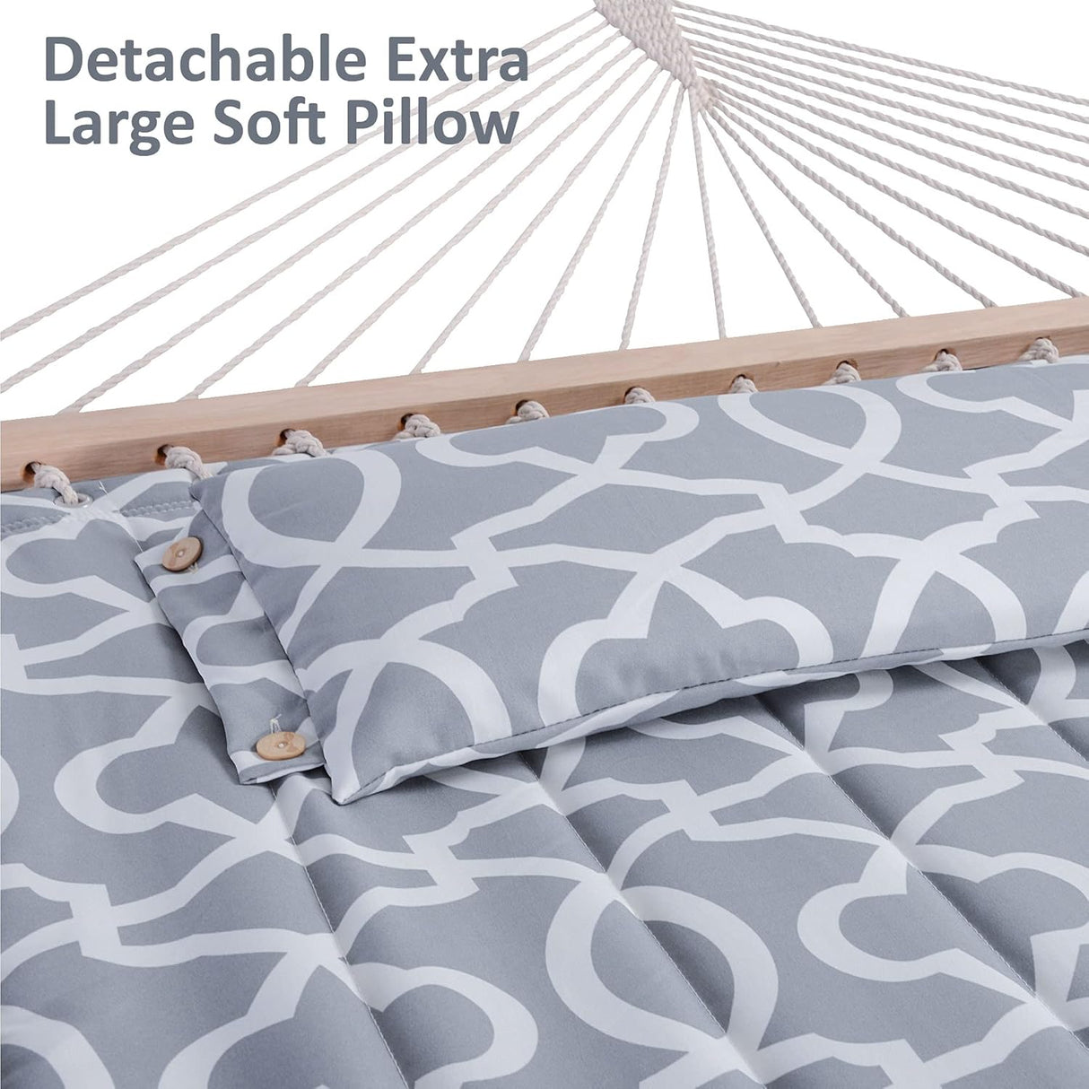 Hamaca Doble Extra Grande SUNCREAT con Soporte y Almohada Extra