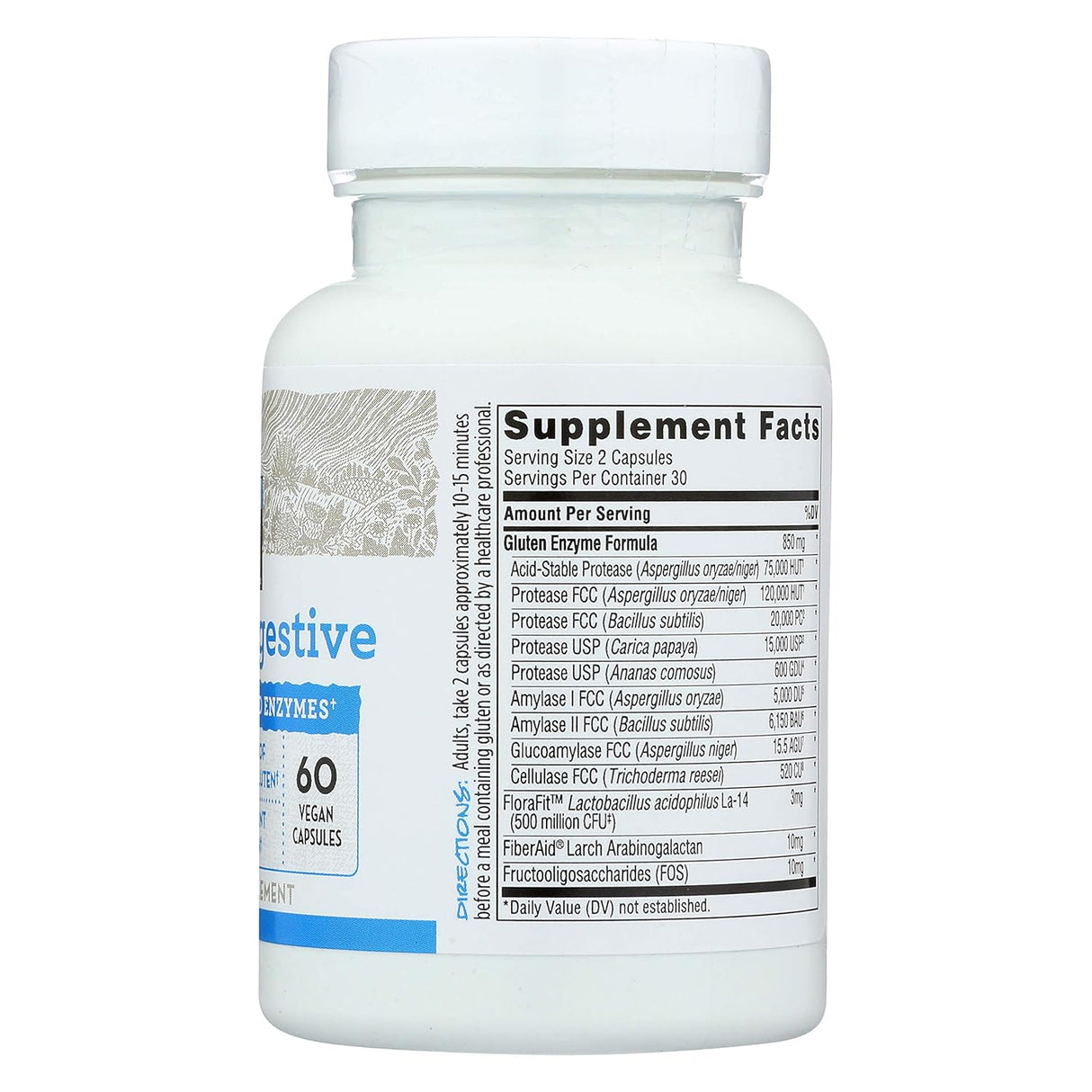 Suplemento enzimas digestivas de gluten 60 unidades