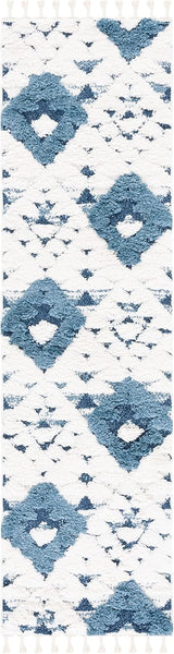 Alfombra Runner Shag Marroquí con Borlas, Diseño Boho, MTS688M-212