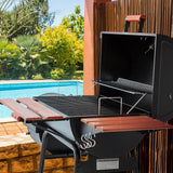 Parrilla de carbón de 30 barriles para patio trasero al aire