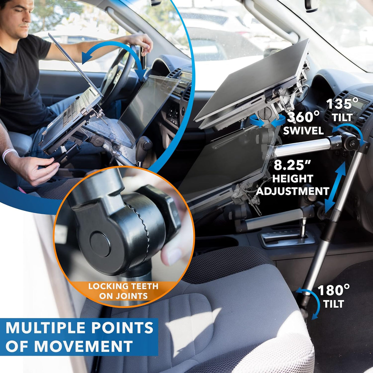 Soporte para laptop de automóvil para vehículos comerciales