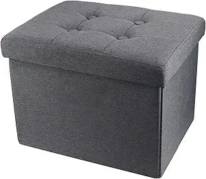Ottomán de almacenamiento plegable con reposapiés 17x13x13