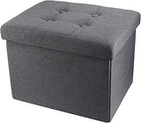 Ottomán de almacenamiento plegable con reposapiés 17x13x13