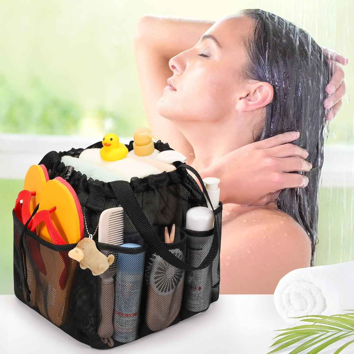 Caddy de Ducha Portátil con Cordón, Esencial para Dormitorio