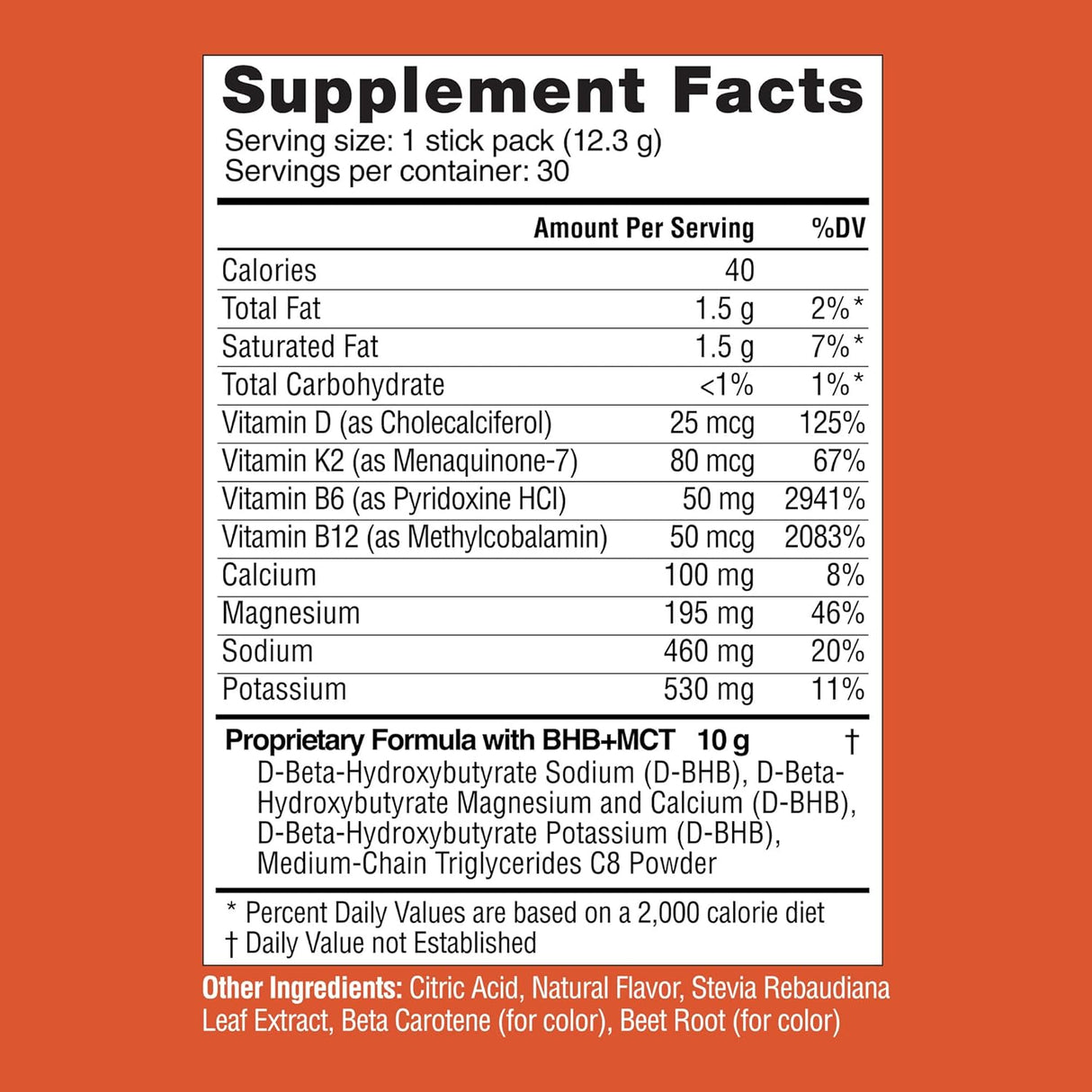 Suplementos  Exogenous Keto D BHB + MCT + electrolitos