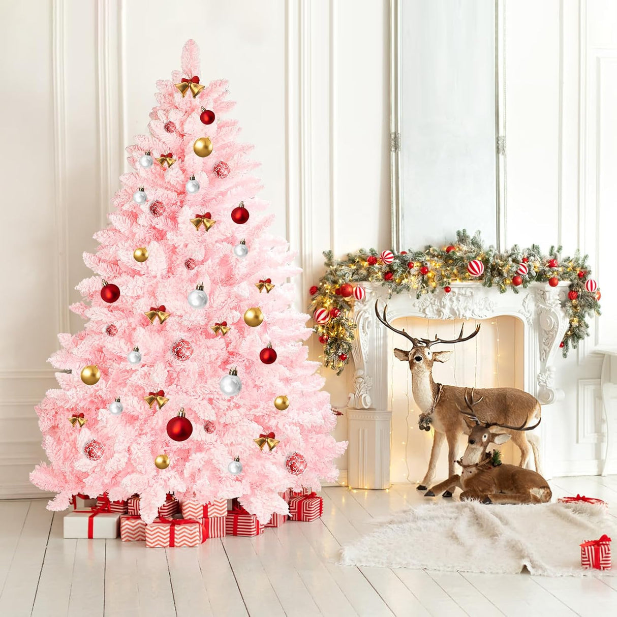 Árbol de Navidad Artificial SUNCROWN 6ft Flocked Premium 1000 Ramas