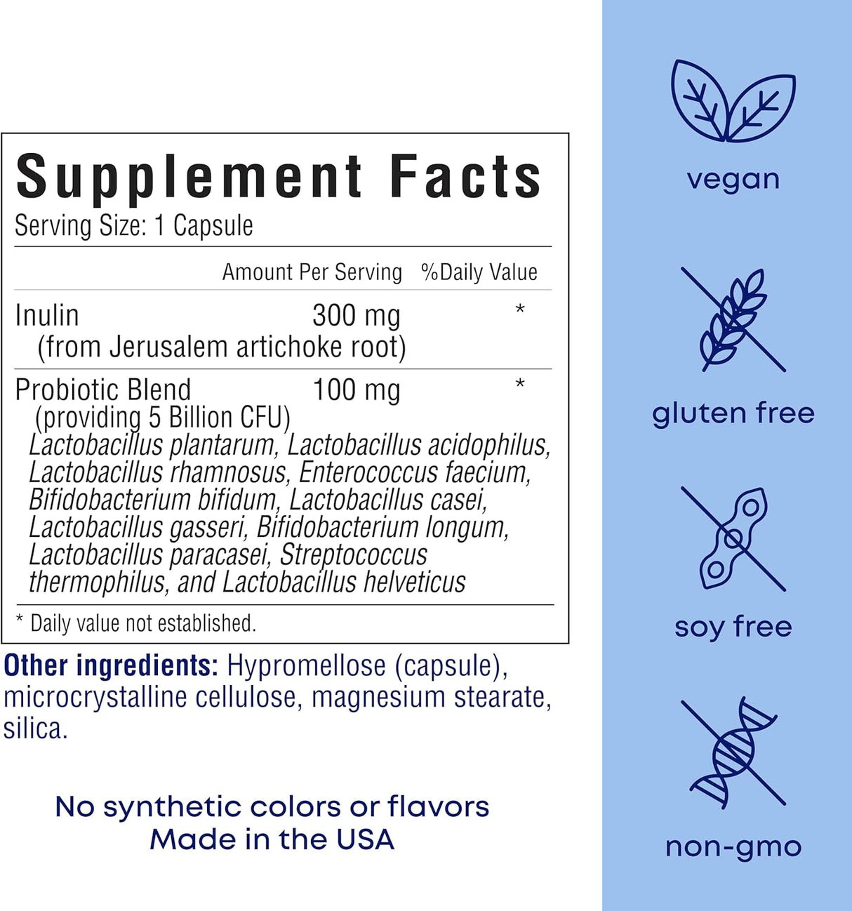 Probioticos para Mujeres, 5B CFUs, 11 Cepas, Vegan, 30 caps