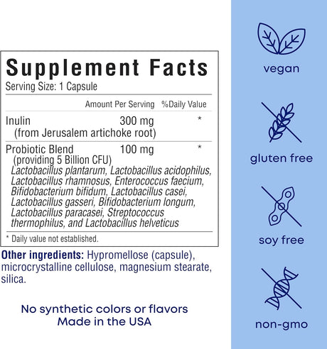 Probioticos para Mujeres, 5B CFUs, 11 Cepas, Vegan, 30 caps