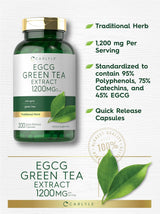 Suplemento de extracto de té verde Carlyle EGCG 1200mg 200 cápsulas