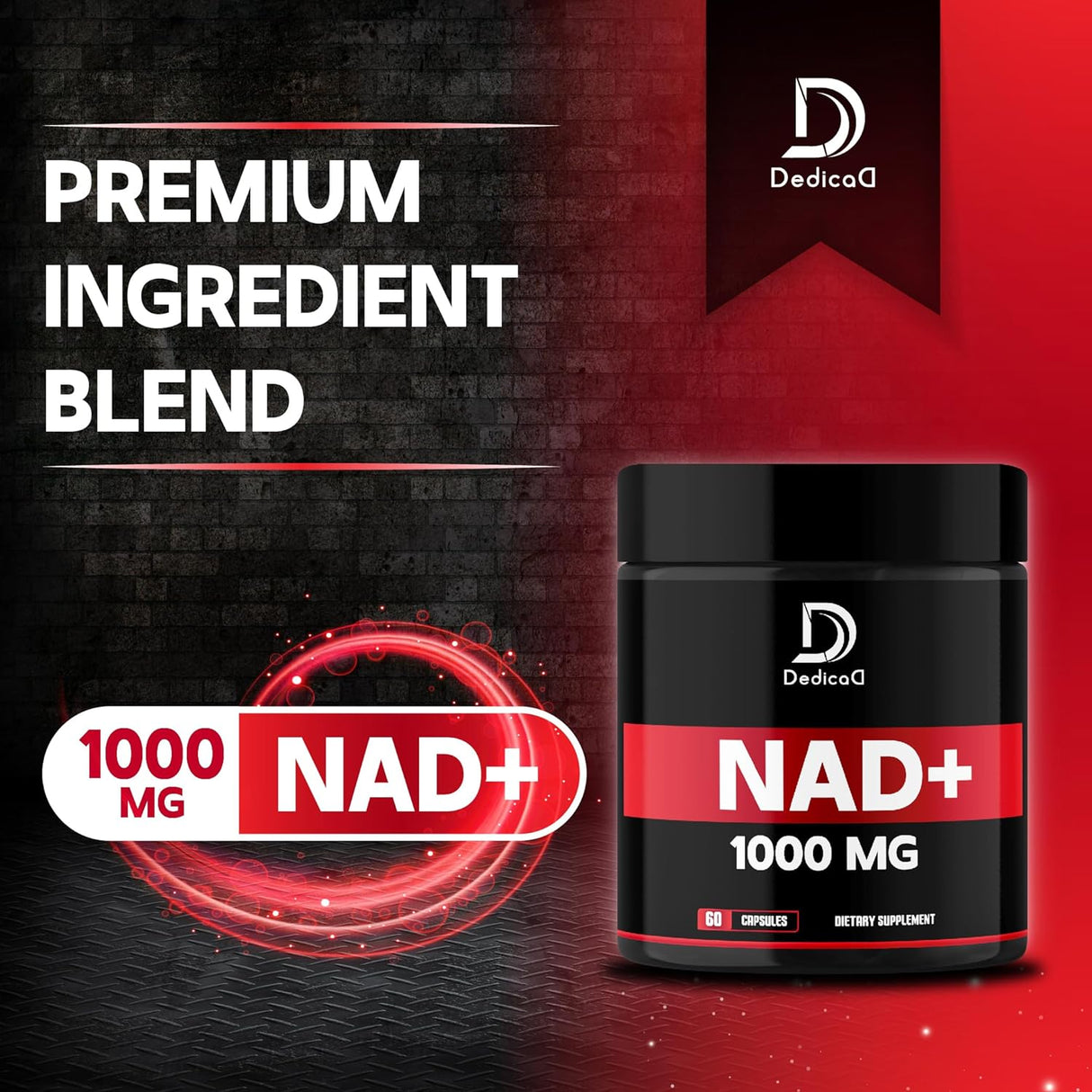 Suplemento NAD+ 1000 mg - Energía, Reparación ADN - 60 Cápsulas